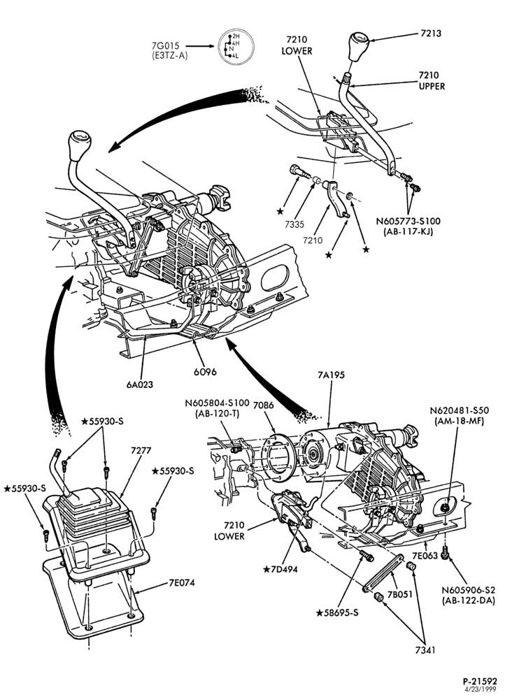 Схема Раздаточная коробка (4WD)-Gearshift mechanism & supports - part time - 4x4-U150