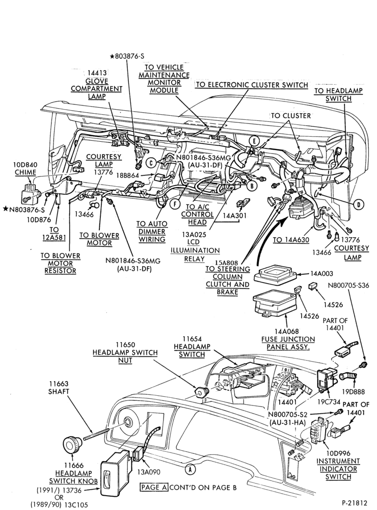 Схема ELECTRICAL SYSTEMS-Wiring system - instrument panel wiring, switches & relays - Page A