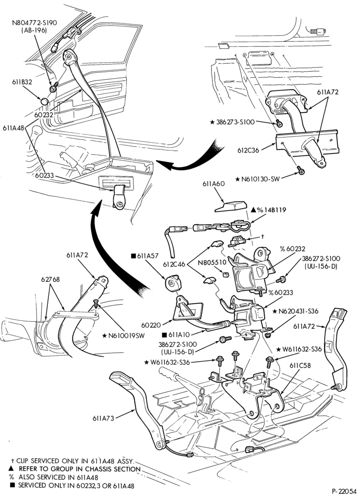Схема SEATS AND SEAT BELTS-Seat belt and shoulder harness installation  - Front seat belt & retractor - passive restraint