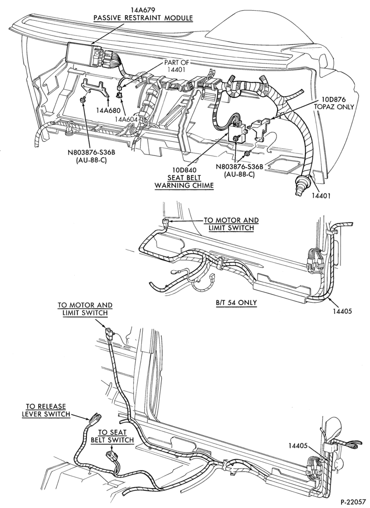 Схема ELECTRICAL SYSTEMS-Passive restraint wiring