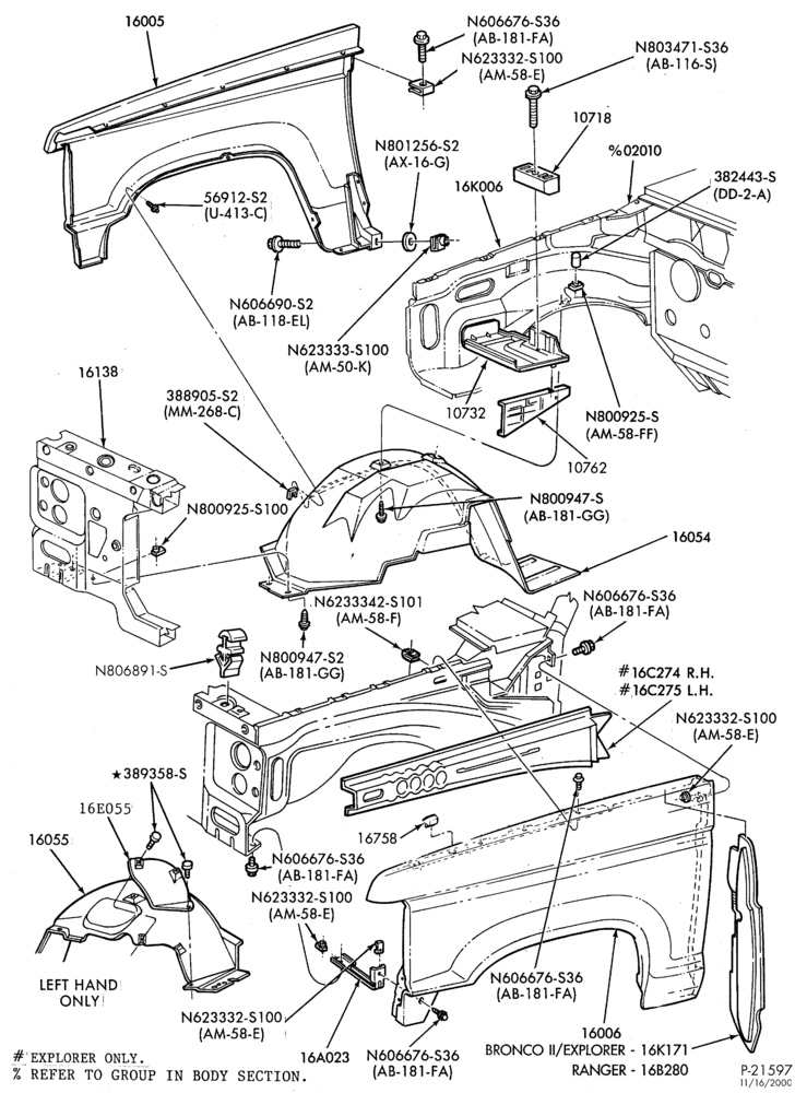 Схема FENDERS-Fenders and apron sheet metal-R