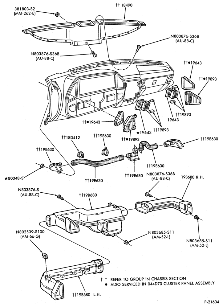 Схема HEATERS-Heater controls, ducts & plenum chamber - passenger compartment - Page A-U150