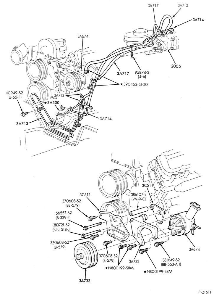 Схема STEERING-(1988/) - 8 cyl. 446 (7.3L) diesel-F(Super Duty)