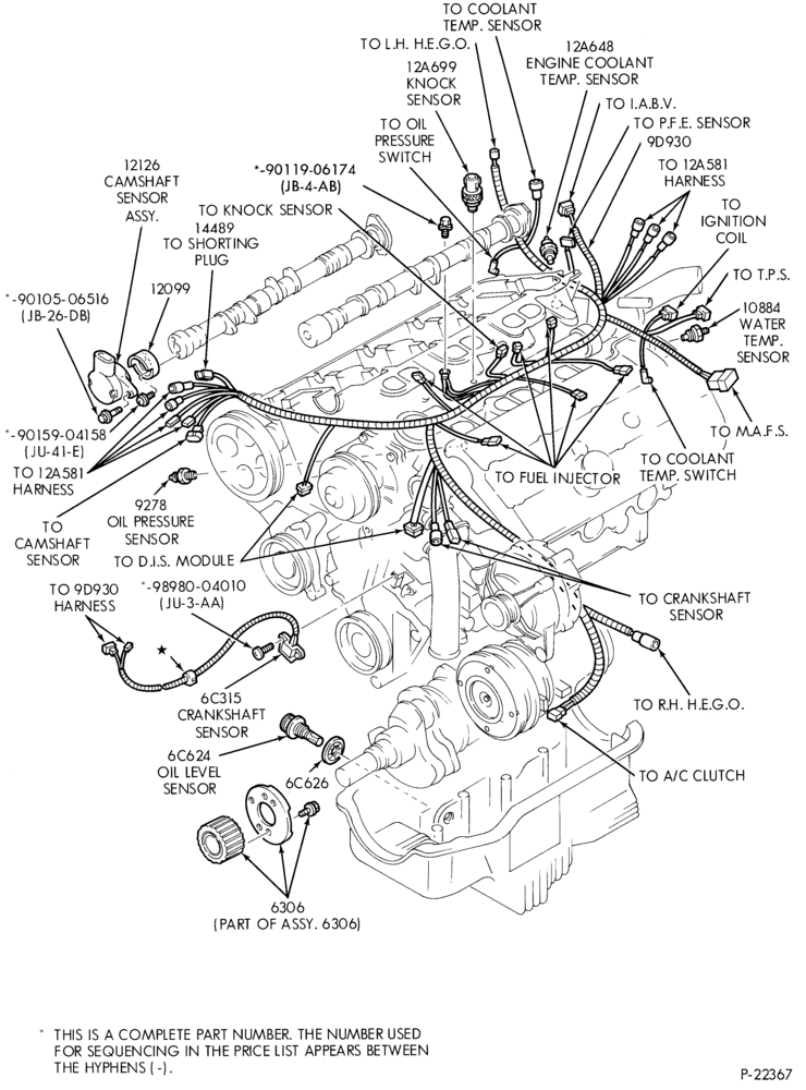 Схема ELECTRICAL SYSTEMS-Wiring system - Page - engine compt.-6 cyl. 183 (3.0L)-SHO