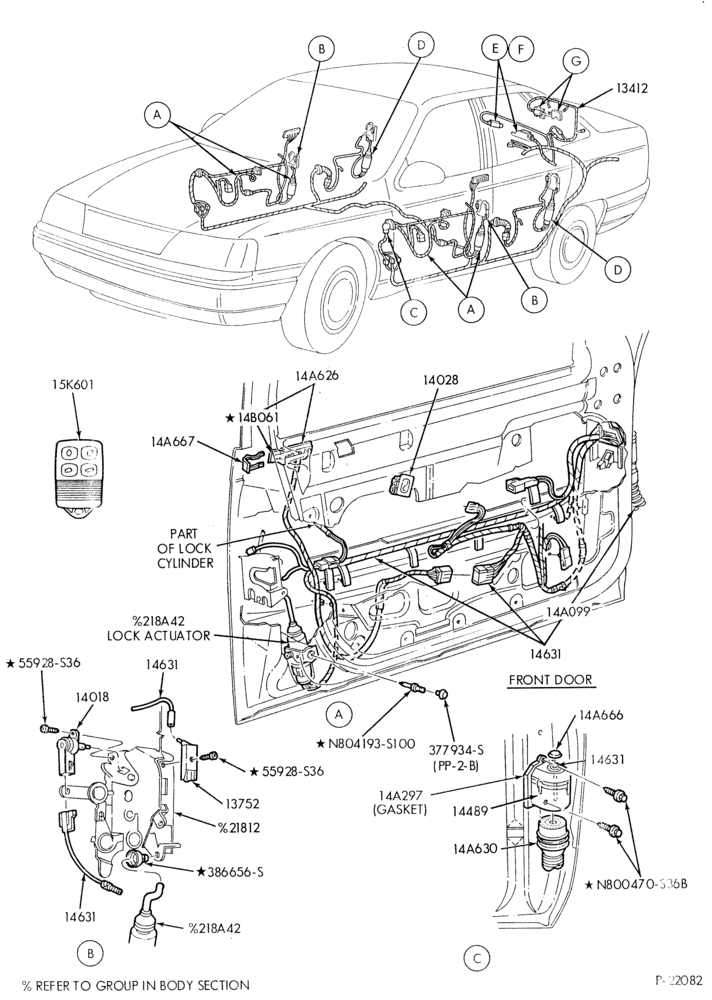 Схема ELECTRICAL SYSTEMS-Power door locks, illuminated and/or keyless entry & controls - B/T 54 - Page A