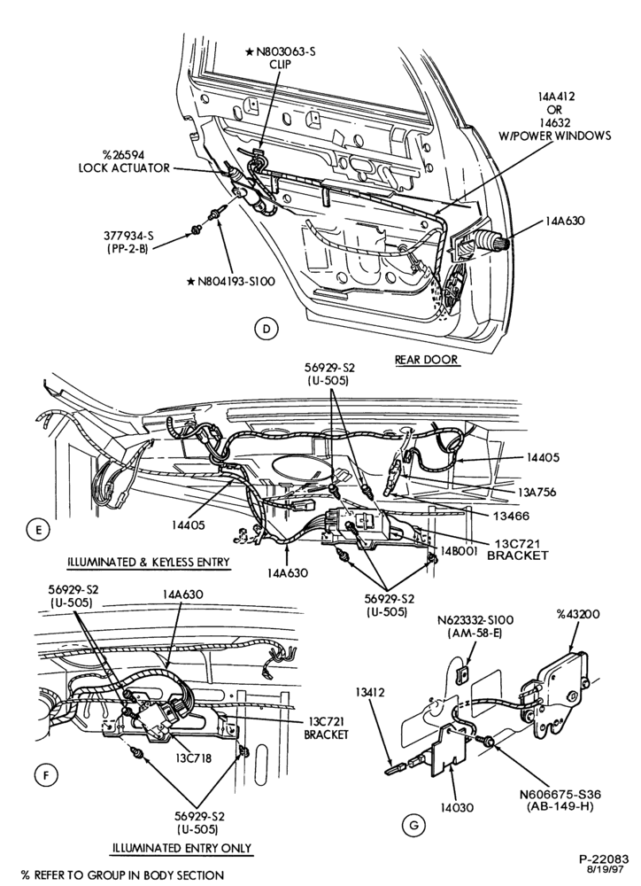 Схема ELECTRICAL SYSTEMS-Power door locks, illuminated and/or keyless entry & controls - B/T 54-Page-Page-B