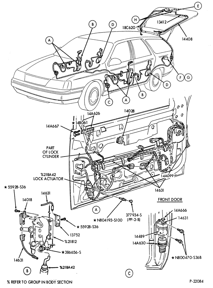 Схема ELECTRICAL SYSTEMS-Power door locks, illuminated and/or keyless entry & controls - B/T 54- B/T 74-Page-A
