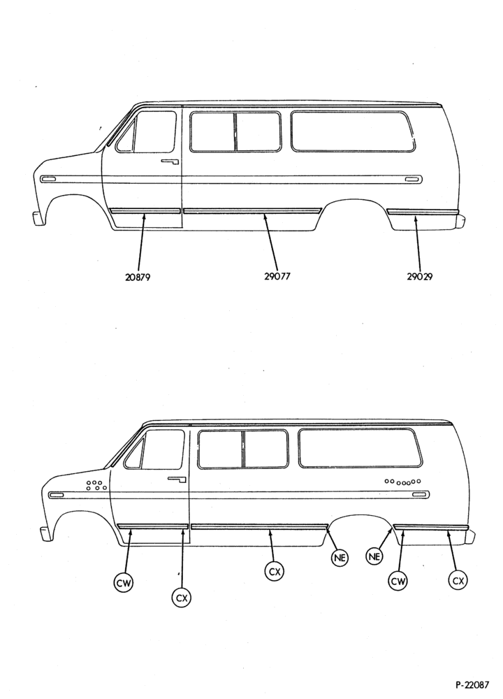 Схема BASE EXTERIOR ORNAMENTATION - L.H. (SUPER VAN/WAGON)