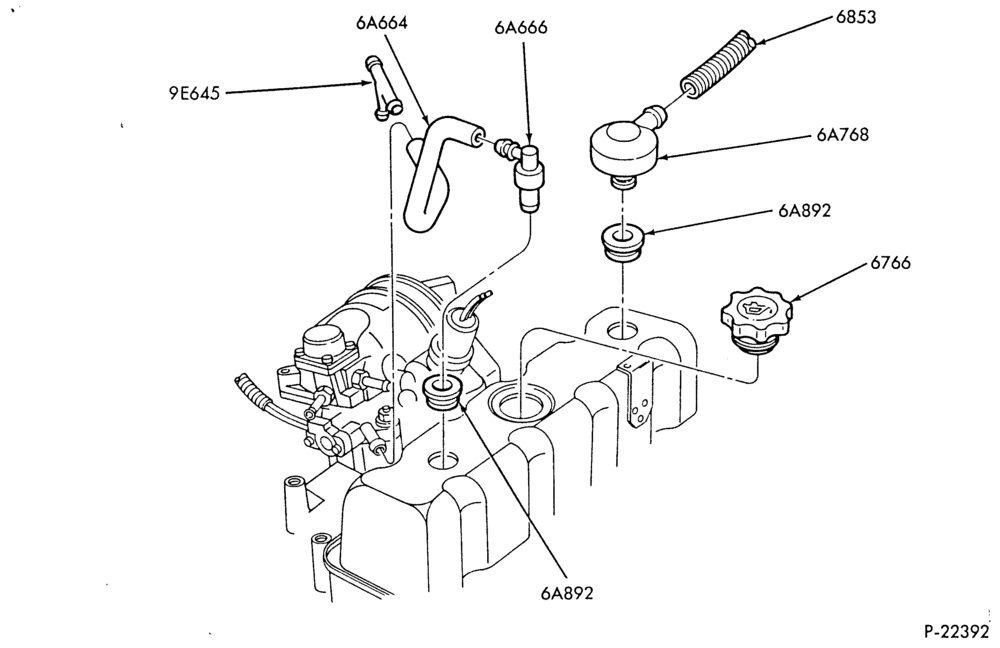 Схема 4 CYL. 2.5L (153 C.I.D.) HSC-Crankcase ventilation system