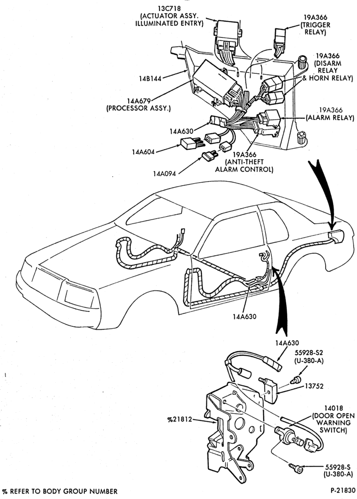 Схема Стартер, IGNITION AND HEADLAMP SWITCHES-Anti-theft alarm & related parts