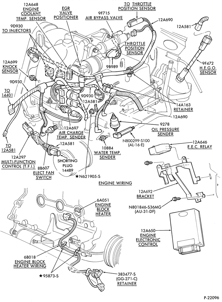Схема ELECTRICAL SYSTEMS-Wiring system - Page - eng. compt.-4 cyl. 140(2.3L)-Page C