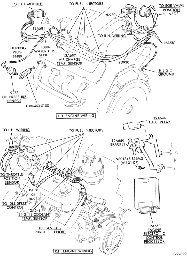 Схема ELECTRICAL SYSTEMS-Wiring system - Page - eng. compt. -8 cyl. 302(5.0L)-Page C