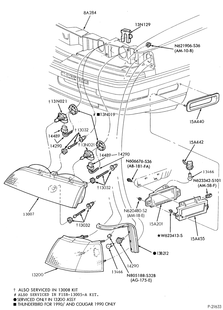 Схема LAMPS-Headlamp, parking, front fender side marker and cornering lamp