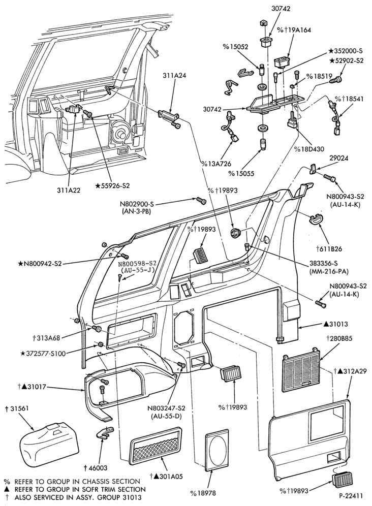 Схема TRIM-Interior trim - Panel- "From 1/89"-A