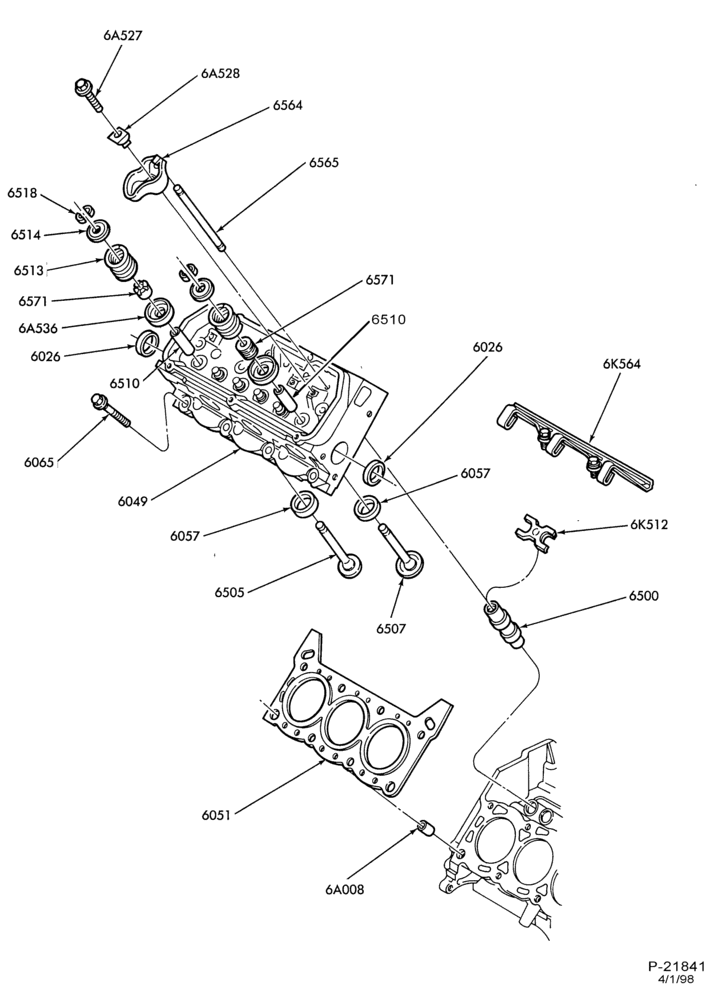 Схема 6 CYL. 3.8L (230 C.I.D.) - S/C-Valves, push rods