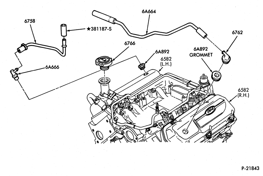 Схема 6 CYL. 3.8L (230 C.I.D.) - S/C-Crankcase ventilation system