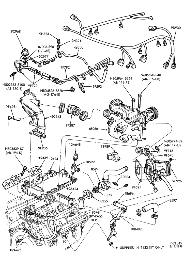 Схема 6 CYL. 3.8L - S/C-Manifold & related parts - intake