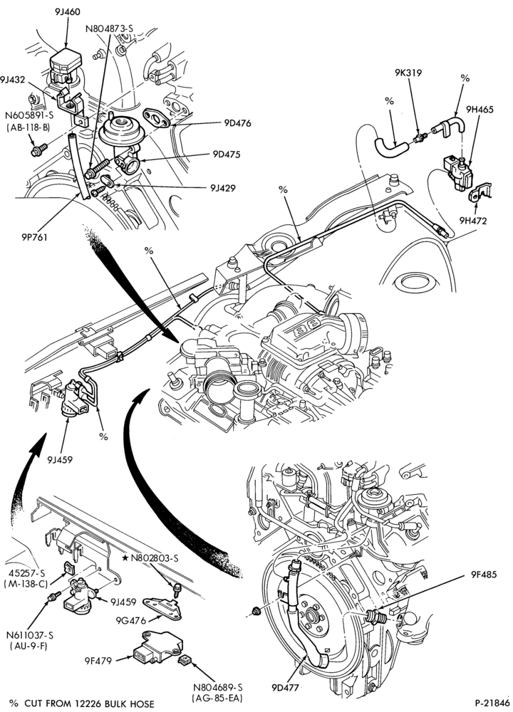 Схема 6 CYL. 3.8L (230 C.I.D.) - S/C-recirculation (E.G.R.)- E.F.I.