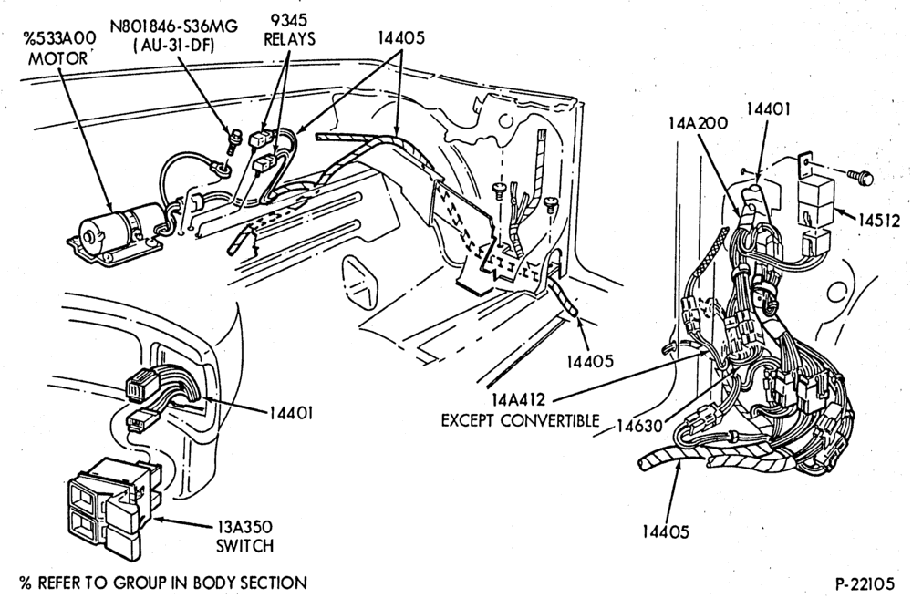 Схема ELECTRICAL SYSTEMS-Convertible top electrical system
