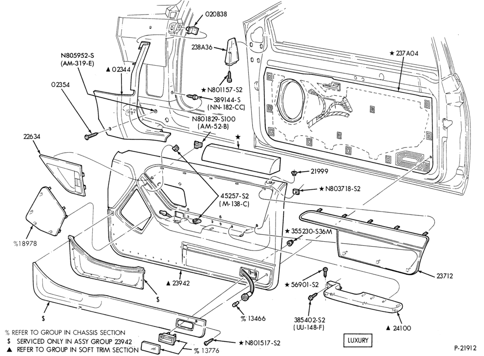 Схема SOFT, INTERIOR TRIM-Interior trim panels - luxury