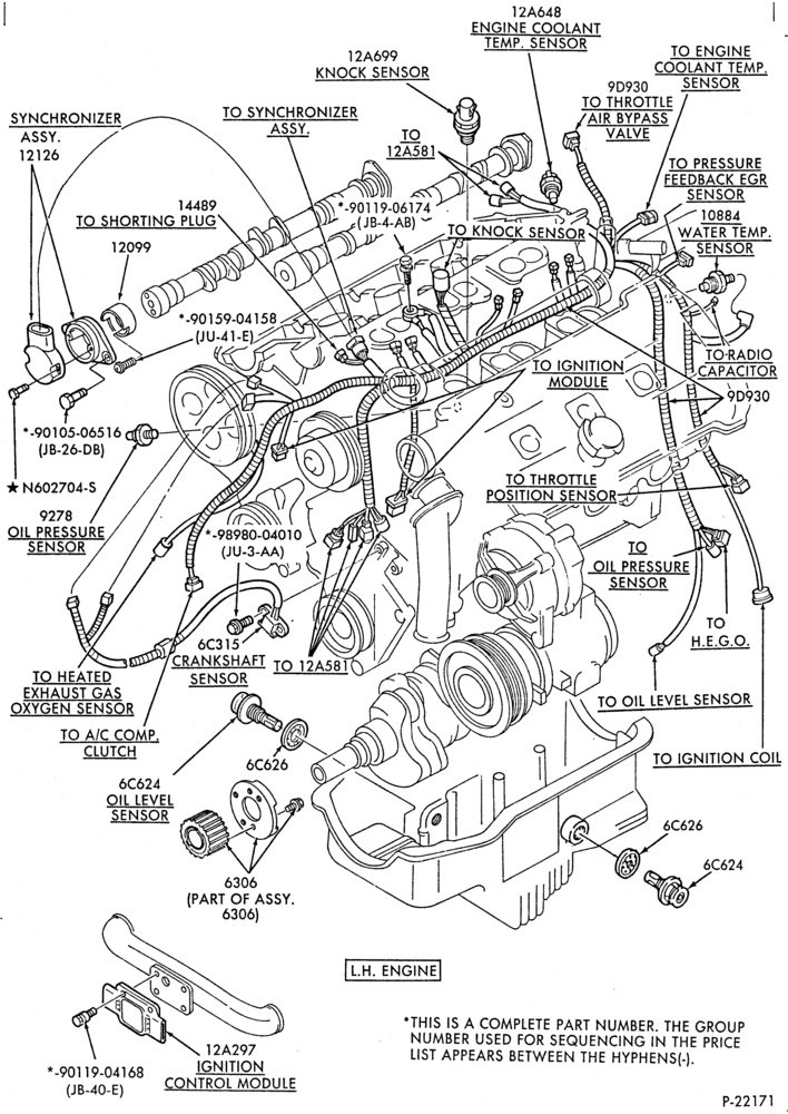 Схема 6 CYL. 3.0L (183 C.I.D.) - SHO-Electronic engine control (E.E.C.)- Page - A