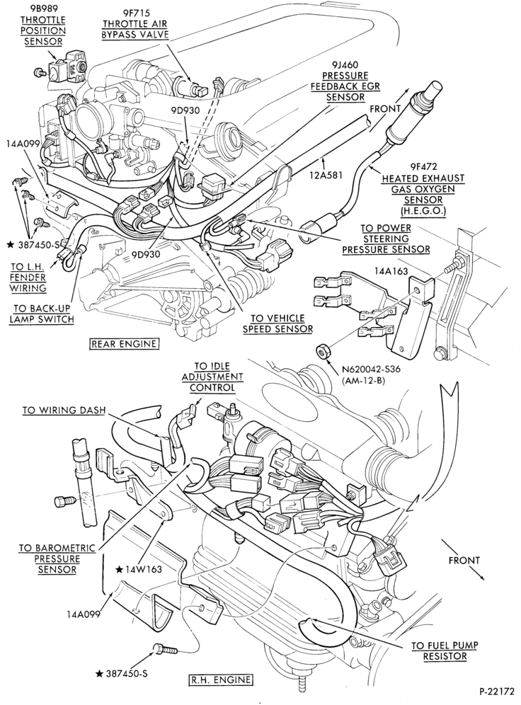 Схема 6 CYL. 3.0L (183 C.I.D.) - SHO-Electronic engine control (E.E.C.)- Page - B