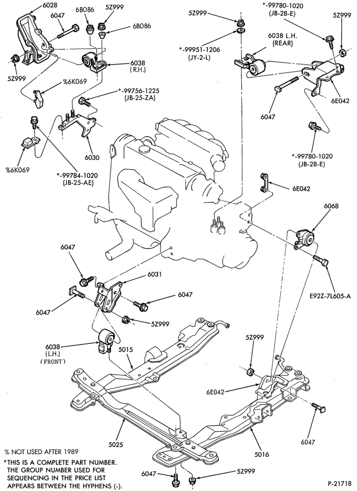 Схема 4 CYL. 2.2L (134 C.I.D.)-Engine supports- M/T