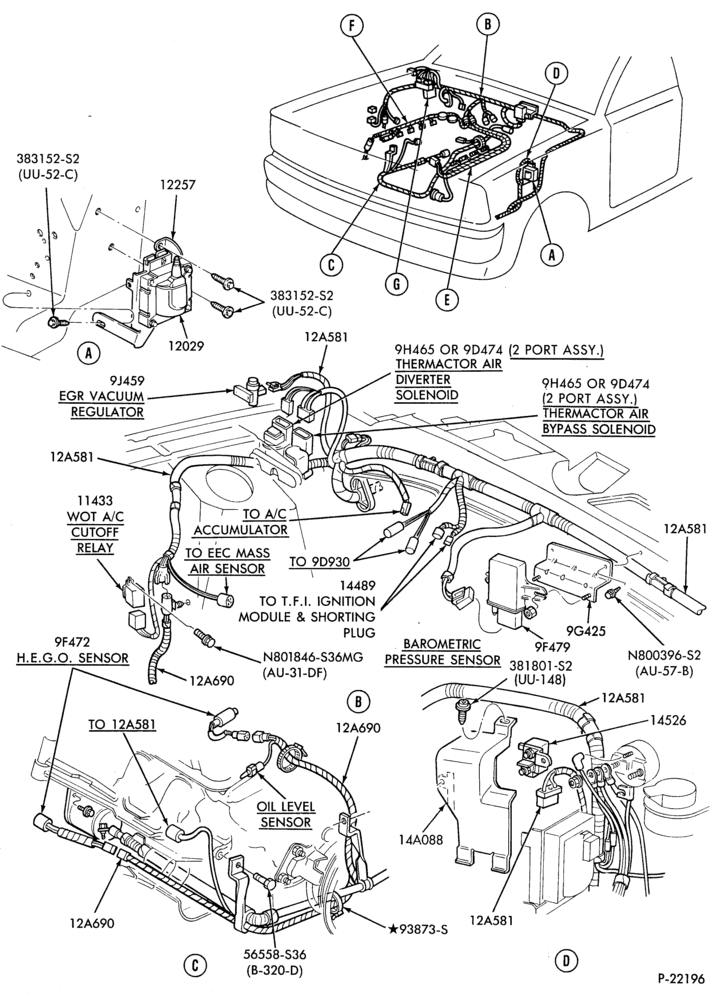 Схема 8 CYL. 5.0L (302 C.I.D.)-Electronic engine control (E.E.C.)-Page-A