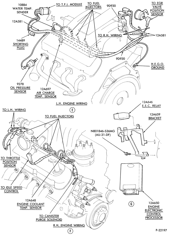 Схема 8 CYL. 5.0L (302 C.I.D.)-Electronic engine control (E.E.C.)-Page-B