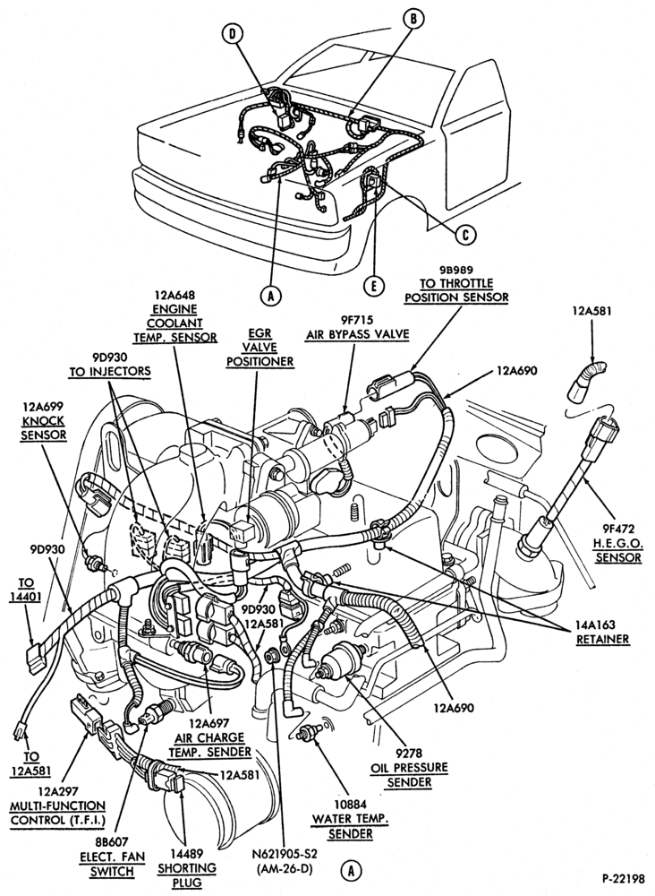Схема 4 CYL. 2.3L (140 C.I.D.)-Electronic engine control (E.E.C.)- E.F.I.-Page-A