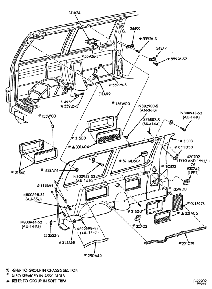 Схема TRIM-Interior trim - Panel  - "From 1/89"-Extended Wagon-A