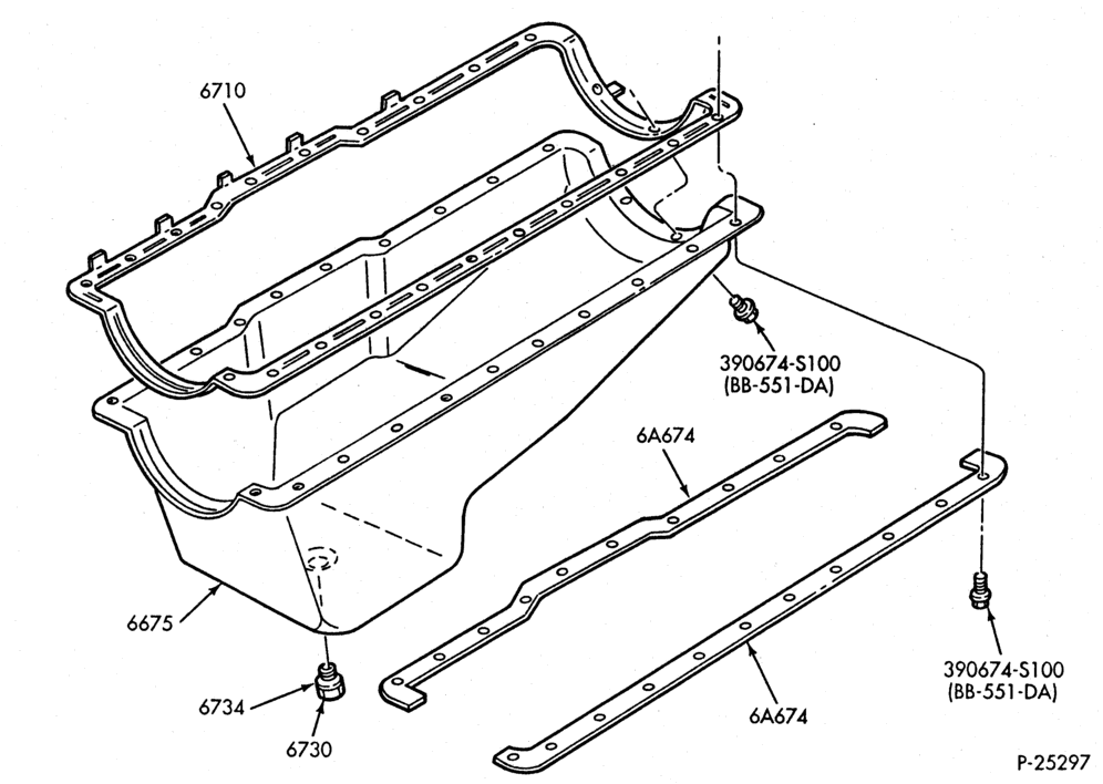 Схема 6 CYL. 4.9L-Oil pan & related parts-U150
