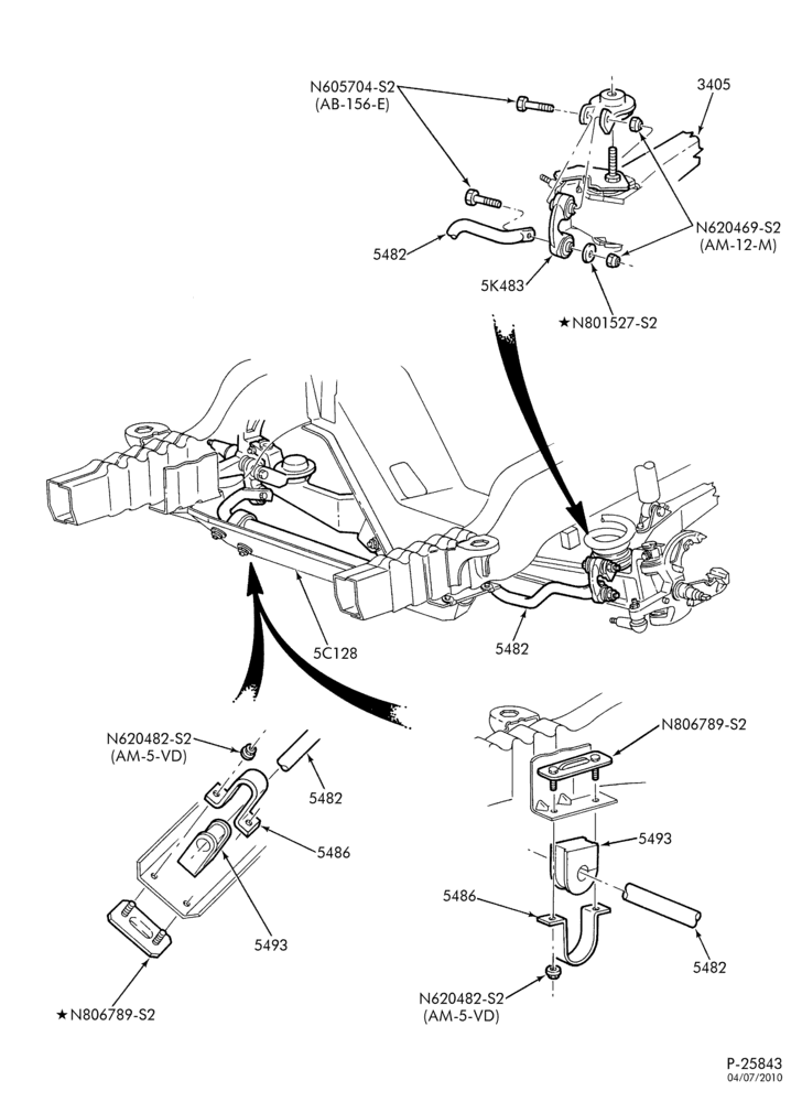 Схема EXHAUST-Front suspension - front stabilizer bar-U150