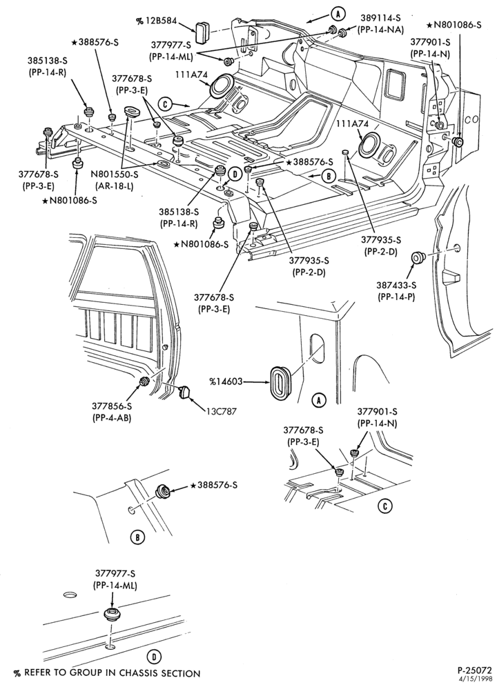 Схема SHEET METAL-Plug buttons & access hole covers-F150/350