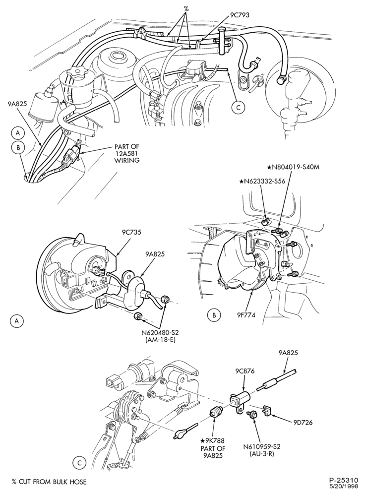 Схема 6 CYL. 3.0L-Speed control - Production installation - engine compartment