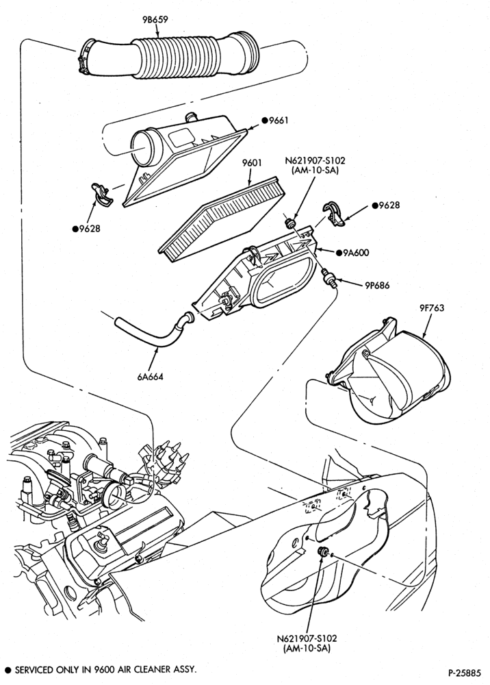 Схема 6 CYL. 3.8L (230 C.I.D.)-Air cleaner