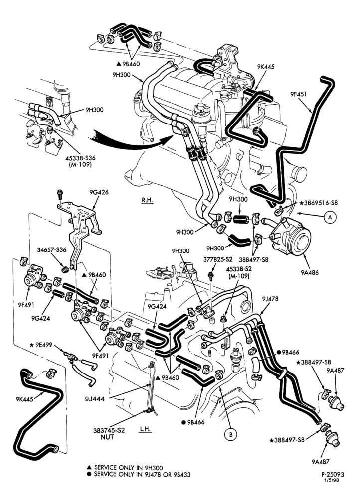 Схема 8 CYL. 5.8L - GAS-Secondary air injection (air) - E250/350 - over 8500# G.V.W. - Page A