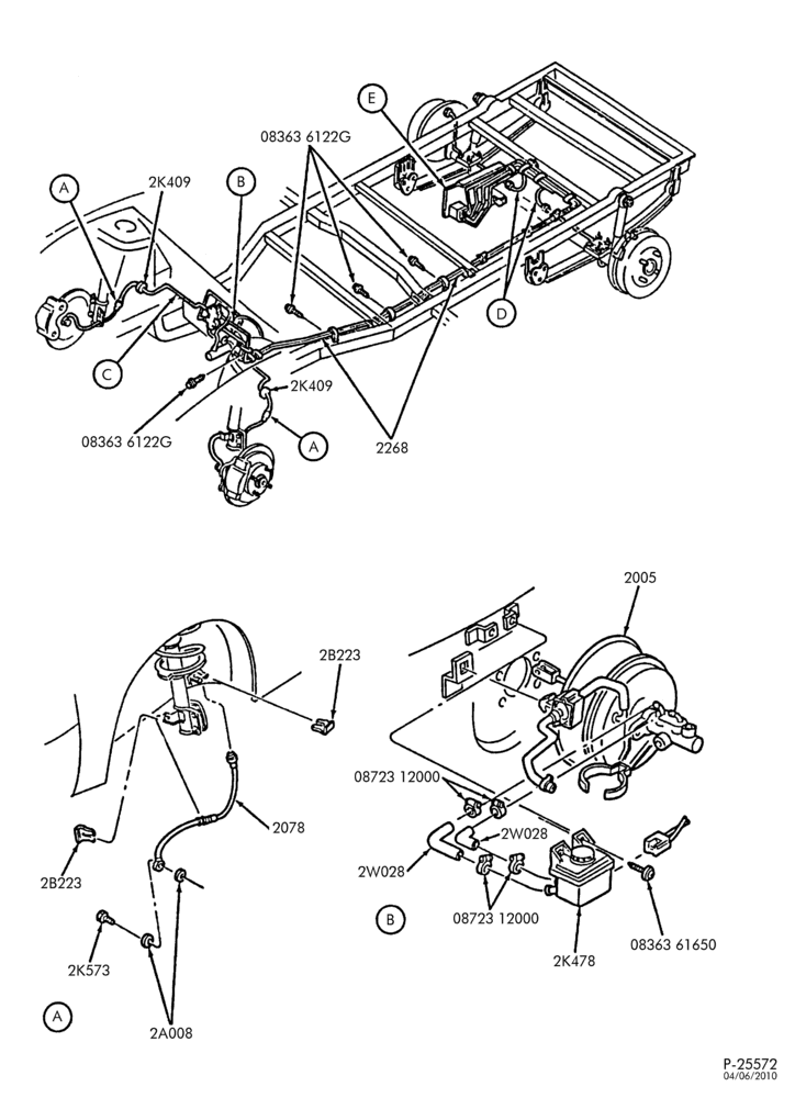 Схема BRAKES-Brake system - without anti-lock - Page A-DM