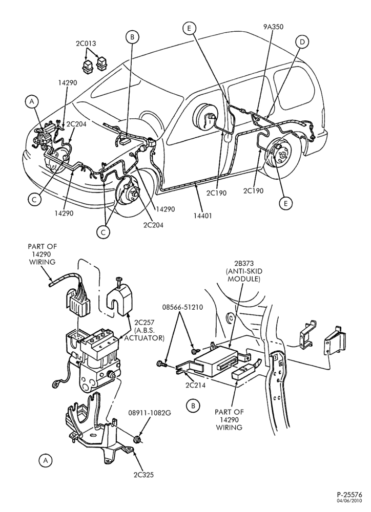Схема BRAKES-Brake system - with anti-lock - wiring - Page A-DM
