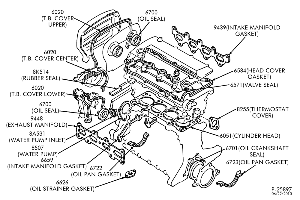 Схема 4 CYL. 1.8L-Engine gasket set