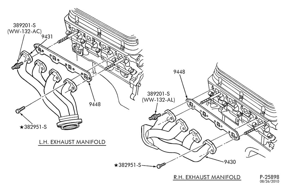 Схема 8 CYL. 5.0L-Exhaust manifold & related parts