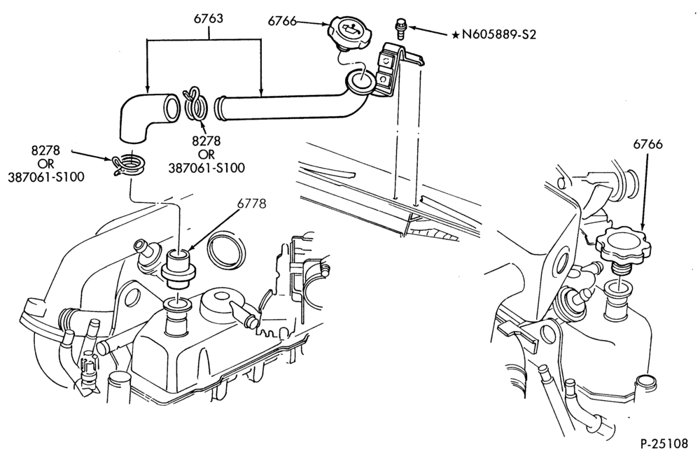 Схема 6 CYL. 4.9L-Oil filler pipe & related parts-U150