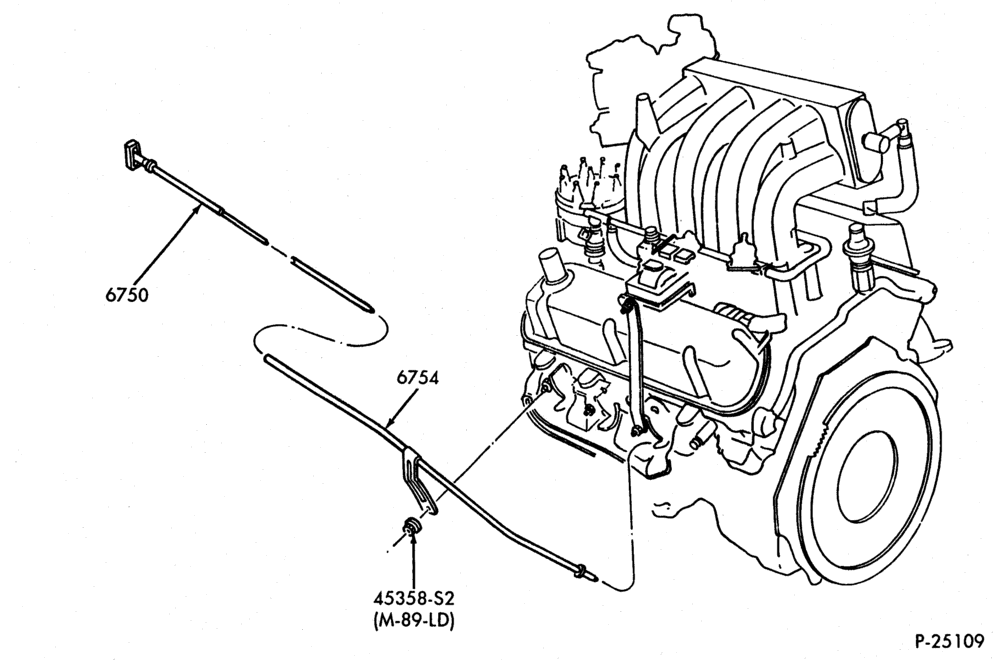 Схема 8 CYL. 5.8L-Oil pan level indicator-U150