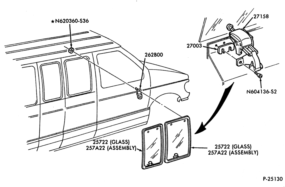 Схема BODY SIDES AND QUARTER-Sliding door - cargo door & related parts-E150/450
