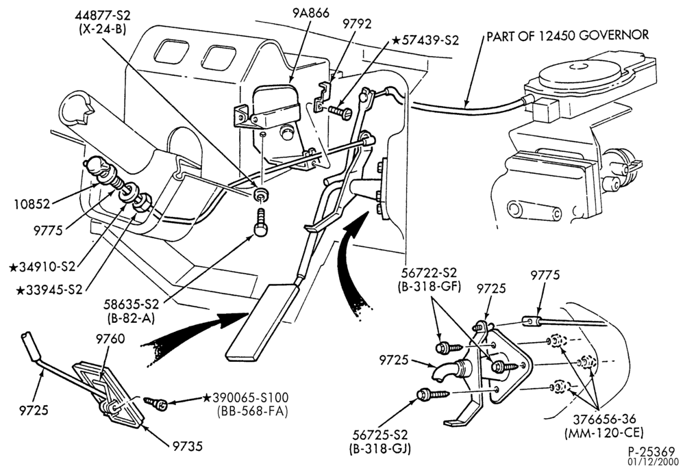 Схема 8 CYL. 6.1L, 7.0L GAS - M.F.I.-Accelerator and transmission linkage