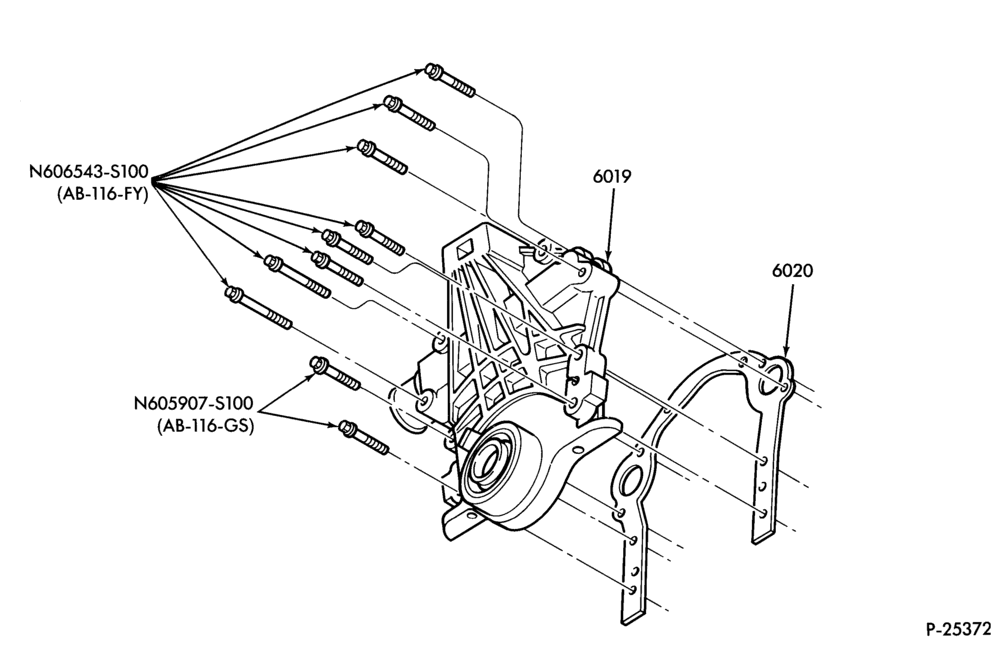 Схема 6 CYL. 3.0L - EXC. SHO-Front cover and related parts