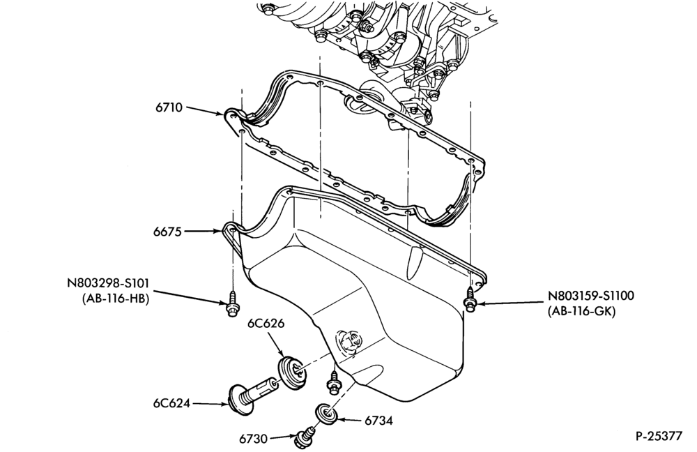 Схема 6 CYL. 3.0L - EXC. SHO-Oil pan and related parts