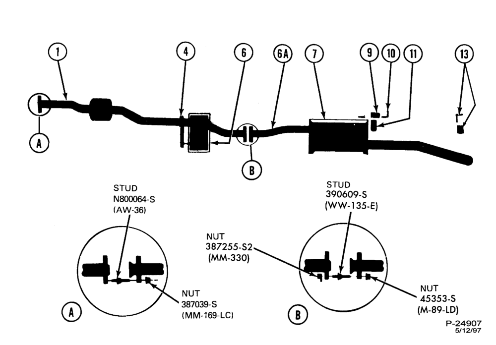 Схема (F) 50 STATES & CANADA W/SINGLE EXHAUST -- 1 U/B
