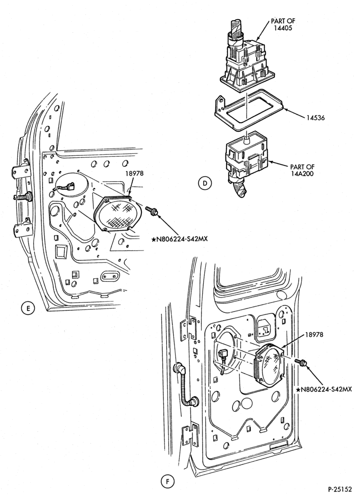 Схема RADIOS-Radio, speakers & wiring - front & rear - Page B-E150/450