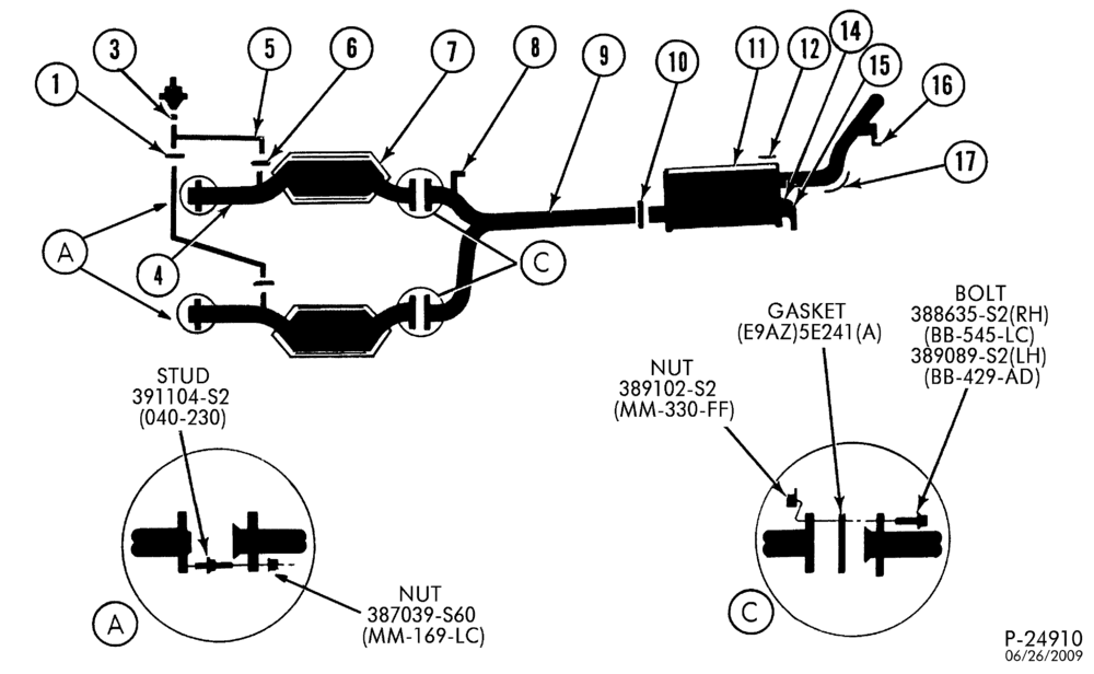 Схема (A,MA) 50 STATES & CANADA W/SINGLE EXHAUST -- 2 U/B